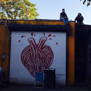 garage door with heart